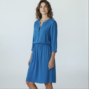 Banana Republic Teal blue Dress Lightweight Casual Relaxed Button-Up  Sz 14